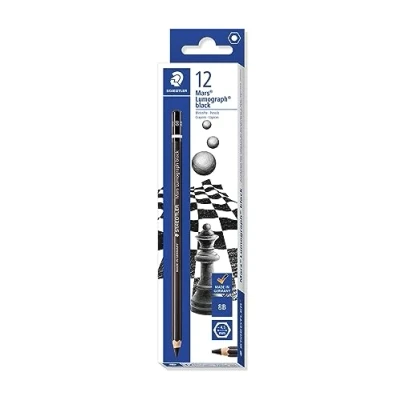 Imagen de Staedtler Mars Lumograph 100B 8B. Pack de 12 lápices dibujo la misma graduación.