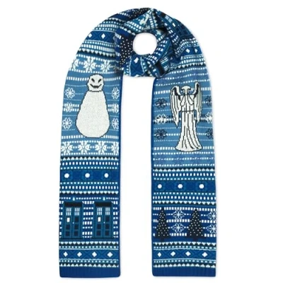 Imagen de Doctor Who Bufanda de Navidad Oficial BBC con TARDIS, Ángeles Llorones y Muñecos Nieve Regalos Dr