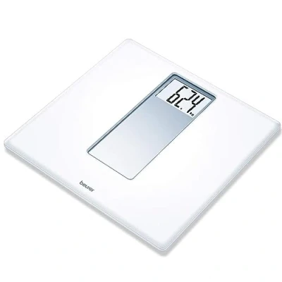 Imagen de Báscula de baño Beurer PS160, Hasta 180 kg, Pantalla LCD, Inicio rápido, Apagado automático, Blanco