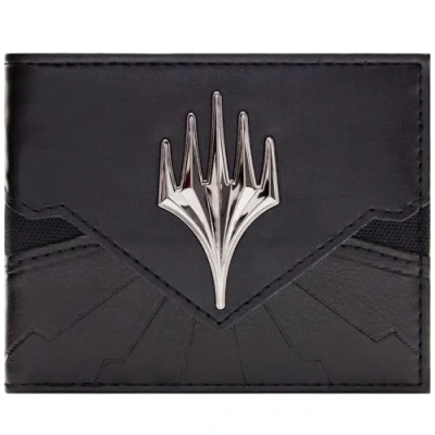 Imagen de PocketMerch Los Cinco Colores de Magic Gathering Emblema Metálico Billetera/Cartera Bi Fold ID &amp; Tarjetero, Negro