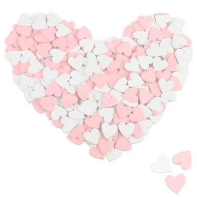 Imagen de com four® 200x Mini Decoraciones dispersas en Forma de corazón Corazones Madera Rosados y Blancos para Manualidades decoración (Corazones/Blanco.Rosa 200 Piezas)