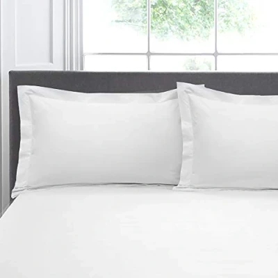Imagen de Appletree Par de Fundas Almohada Oxford, 100% algodón, 76 x 48 cm, Color Blanco