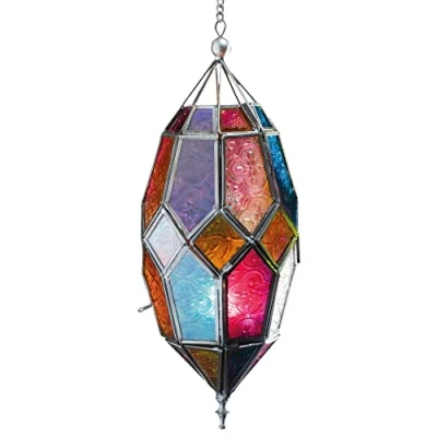 Imagen de Farol de cristal colgante estilo marroquí (grande multicolor)