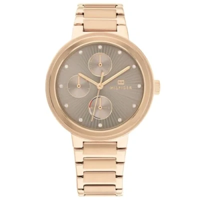 Imagen de Tommy Hilfiger Reloj Analógico de Cuarzo multifunción para mujer con Correa en Acero Inoxidable color oro rosado 1782533