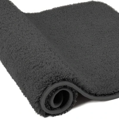 Imagen de wyewye Alfombrilla de baño microfibra, alfombra 2 cm, súper absorbente, 60 x 120 color gris oscuro