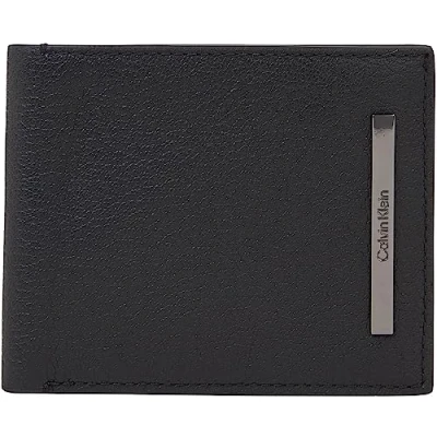 Imagen de Calvin Klein Hombre Cartera Modern Bar Bifold piel, Negro (Ck Black), Talla Única