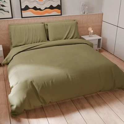 Imagen de PETTI Artigiani Italiani Funda nórdica de una Plaza y Media, Fundas Almohada Microfibra, Color Liso, 100% Fabricada en Italia
