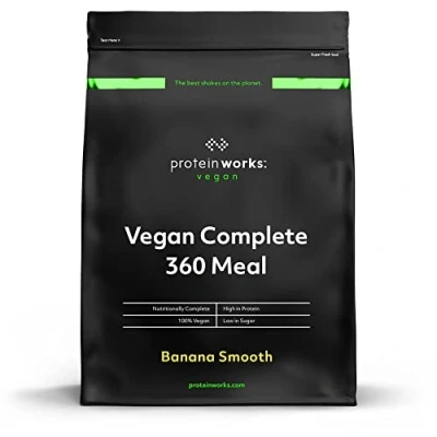 Imagen de THE PROTEIN WORKS Complete 360 ​​Meal Plátano Suave Nutricionalmente Equilibrado 100% vegano Comida rápida y asequible 500g