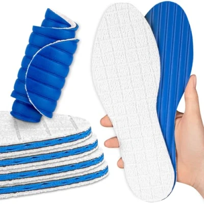 Imagen de SULPO 4 pares de plantillas contra el sudor con bambú y carbón activo, para zapatos hombre mujer, hongos olores, tamaño: 36 47