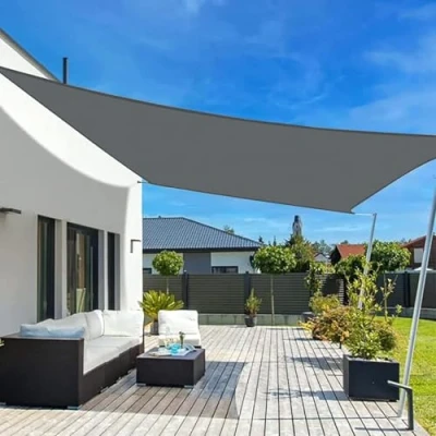 Imagen de LOVE STORY Toldo Vela de Sombra 2x4m Rectangular Toldos Impermeable Protección Rayos UV para Exteriores Terraza Balcon Patio Jardín，Antracita