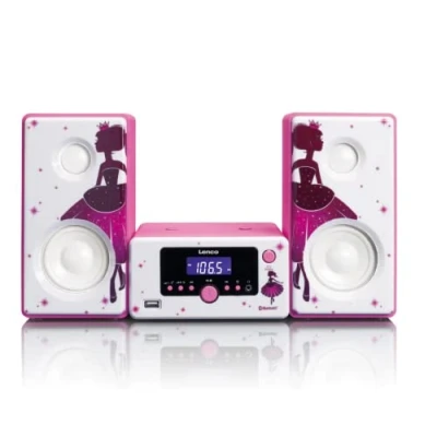 Imagen de Lenco MC 020 Home Audio Mini System 10W Rosa, Blanco Microcadena (Home System, Blanco, Imagen, 10 W, FM,PLL, Azul)