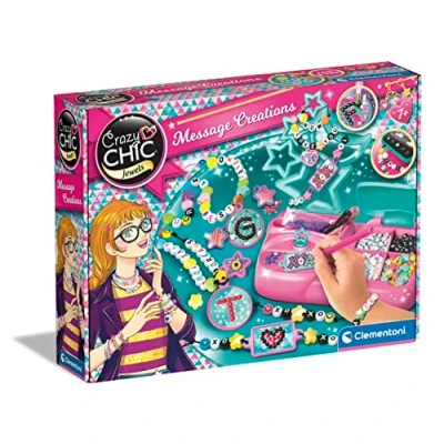 Imagen de Clementoni 18729 Crazy Chic Message Creations Juego Pulseras, Abalorios Y Set para Hacer Pulseras Infantiles, Juguete 6 Años Niña, Regalo Niñas