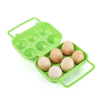 Imagen de BrilliantDay Acampada Huevera de plástico Plegable, para 6 Huevos, Color Verde