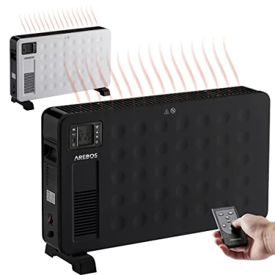 Imagen de Arebos Calefactor Bajo Consumo 2300 W Radiador Electrico con 3 posiciones de calor Convector Temporizador Calentador Negro