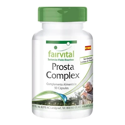 Imagen de Fairvital Prosta Complex VEGANO Saw Palmetto (Serenoa repens) + Selenio Zinc Licopeno Esteroles vegetales Beta Sitosterol Nopal (Higo chumbo) 90 Cápsulas Calidad Alemana