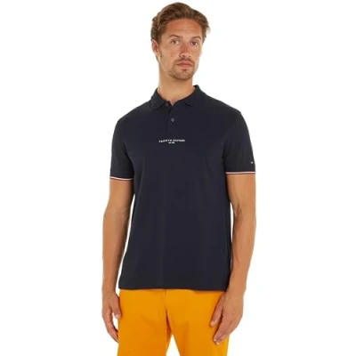 Imagen de Tommy Hilfiger Polo de Manga Corta para Hombre Regular Fit, Azul (Desert Sky), L