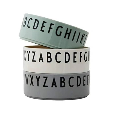 Imagen de Design Letters Eat &amp; Learn Cuenco para Niños Juego de 3 Cuencos Tritan Bebé Irrompible Sin BPA/BPS Tazón desayuno Apta Lavavajillas cereal, 10 Oz