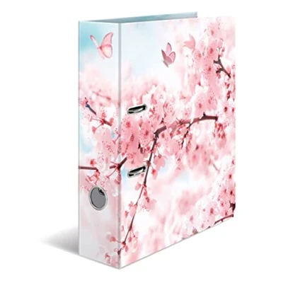 Imagen de HERMA 19556 Carpeta A4 (7 cm de ancho, cartón resistente, impresión exterior e interior), diseño flores cerezo