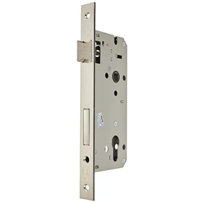 Imagen de YALE Y52X00500S2 Cerradura de embutir Puertas Madera con Borde Cuadrado Frontal, Entrada 50 mm, Distancia Entre Ejes 85 Níquelado Satinado