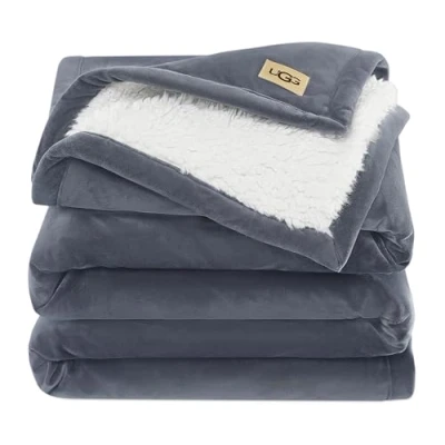 Imagen de UGG 23854 Bliss Sherpa Manta Totalmente Reversible para sofá o Cama, Lavable a máquina, fácil Cuidado, Suave y Lujosa, Decorativa de Gran tamaño, 70 x 50 Pulgadas, Imperial