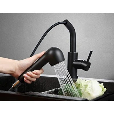 Imagen de Grifo de Cocina para Fregadero Extraíble (ABS + Acero Inoxidable SUS 304). con Ducha Extensible Caño 360, Monomando Mezclador, 2 Modos Rociador, Aireador, Válvula Cerámica.