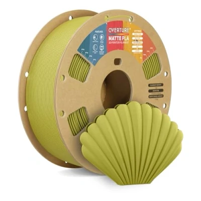 Imagen de OVERTURE Mate PLA Filamento de 1,75 mm, Rollo 1kg Bobina Cartón (2.2lbs), Precisión Dimensional +/ 0.02 mm (Verde Bambú Mate)