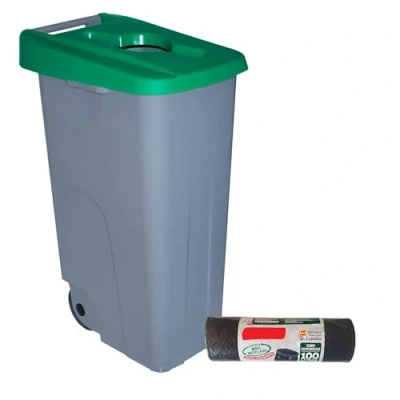 Imagen de Famesa DEN008 Contenedor Reciclo 85 litros Abierto, Verde, 420x570x760 mm
