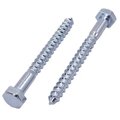 Imagen de 10 tornillos hexagonales para madera DIN 571 de acero chapado en zinc, M8 x 80 mm, tornillo hexagonal, pernos retención, cabeza tirafondos (10, mm)