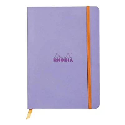 Imagen de RHODIA 117409C Carnet Souple Iris A5 Ligné 160 pages Papier Clairefontaine Ivoire 90 g/m² Marque Page, Fermeture Élastique Couverture Simili Cuir Collection Rhodiarama