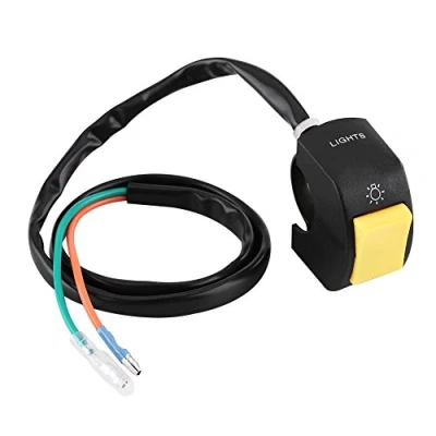 Imagen de Interruptor de manillar motocicleta Keenso encendido/apagado faro LED montaje universal 7/8 pulgadas con botón(Amarillo)