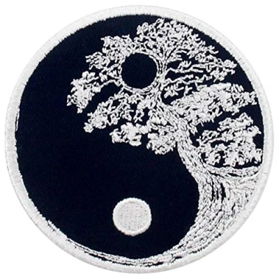 Imagen de Parche termoadhesivo para la ropa, diseño de Árbol budista zen yin yang
