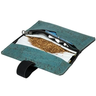 Imagen de SIMARU Bolsa para Tabaco en Corcho Vegano, Estuche Multifuncional Fumadores con Espacio Accesorios