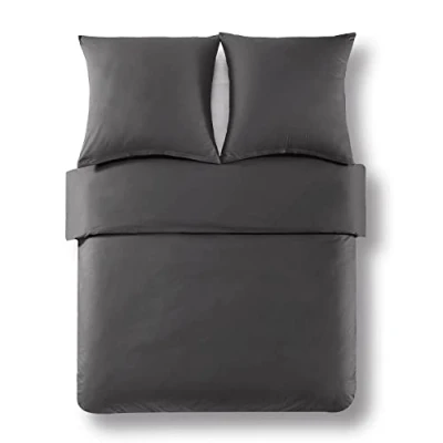 Imagen de Alreya Funda de Edredón Renforcé 100% algodón 200 x 220 cm Antracita Solo la nórdica con Cremallera