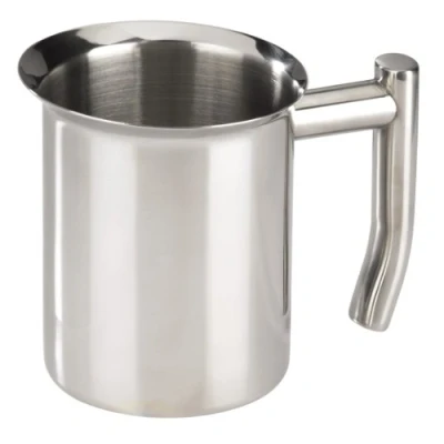 Imagen de XAVAX Jarra de acero Inoxidable (400 ml, para leche, chocolate, café, o cualquier líquido, inoxidable, apta lavavajillas) color plata