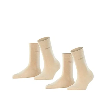Imagen de ESPRIT Uni Multipack W So algodón lisos 2 pares, Calcetines Mujer, Beis Cream 4011, 35 38