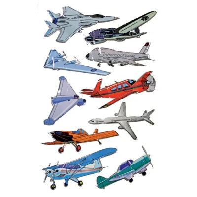 Imagen de Avery Zweckform 53751 pegatinas para niños, modelo con avión, efecto 3D, 10