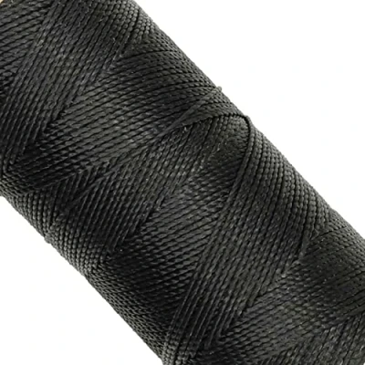 Imagen de Linhasita Bobina hilo encerado 100gr / 170 metros 1 mm de grosor poliester (Negro)