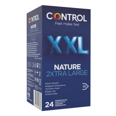 Imagen de Control Preservativos Nature XXL. Caja Pack Ahorro 24 Condones Tamaño Más Grande, Mayor Comodidad, Lubricados, Sexo Seguro.