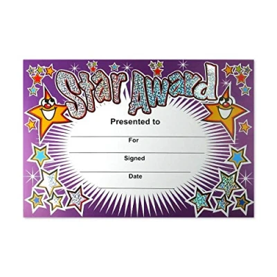 Imagen de SuperStickers Star Award Certificado brillante DMC10014, 20 certificados A5