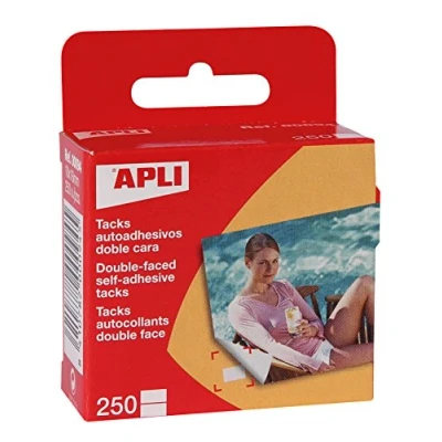 Imagen de APLI 94 Pack de 250 fijafotos autoadhesivos, 10 x 16 mm