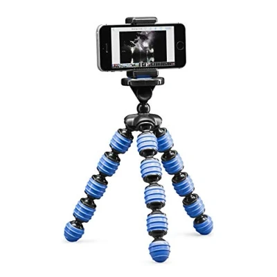 Imagen de Minitrípode móvil Flexible Cullmann Alpha 350 con Soporte para Smartphone, Azul, Carga máxima 1 kg, Peso 204 g