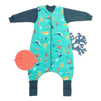Imagen de Slumbersac Saco de dormir bebe con pies y mangas extraíbles para el verano 70 cm Animales marinos 1.0 Tog piernas tamaño del cuerpo 80