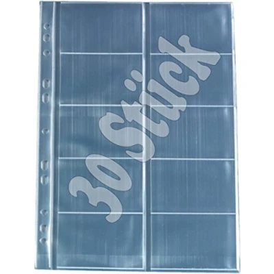 Imagen de Herlitz 5894209 Funda para tarjetas de visita, A4 con 10 compartimentos, transparente, unidades, 30 1