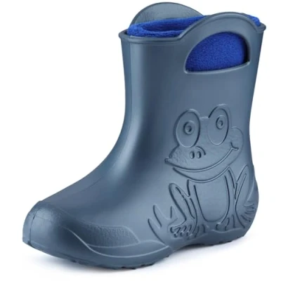 Imagen de Ladeheid Botas de Agua para Niños en EVA Lluvia Impermeables Zapatos Niña y Niño Calzado Goma Infantil Unisexo LA CA 10 (Azul Metálico 2, 26/27 EU)