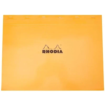 Imagen de Rhodia 38200C Bloc de Notas con Lomo Grapado y Interior Microperforado, DIN A5, Tamaño: 14,8x21 cm,150 Hojas 80g/m Cuadriculadas (5x5) Color Naranja