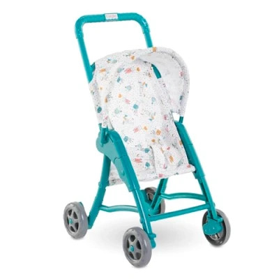 Imagen de Corolle Cochecito de bebé con toldo Plegable, Color Verde Azulado, Accesorios pupon Mon Premier para muñecas 12 Pulgadas, niños a Partir 18 Meses