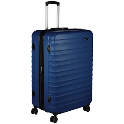 Imagen de Amazon Basics Maleta de viaje rígidaa giratoria 78 cm, grande, Azul marino