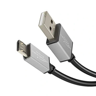 Imagen de KabelDirekt cable Micro USB 2.0 2m (cable de datos alta velocidad y carga, adecuado para smartphones tabletas con conexión USB, negro/space grey) PRO Series