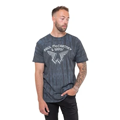 Imagen de Paul Mccartney Camiseta Logo Oficial Dip Dye Azul Unisex, / Patchwork, Large