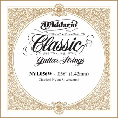 Imagen de D&#039;Addario .056 Silver Plated Copper Single String for Classical Guitar